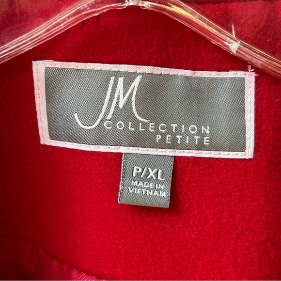 JM Collection Red Single Breasted Winter Pea Coat XLP - Picture 4 of 9
